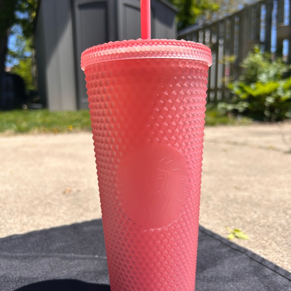 2022 Starbucks Pink Lemonade Jelly studded Textured Drinkware